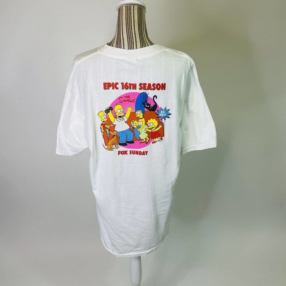 The Simpsons 16th Season T-Shirt 2004 Y2k Fox Homer Marge Bart Lisa Large Unisex